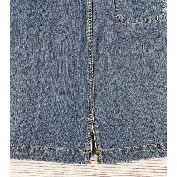 Eddie Bauer Outdoor Outfitters Jean Denim Skirt Womens Sz 4 Classic Blue Cotton - Picture 9 of 11